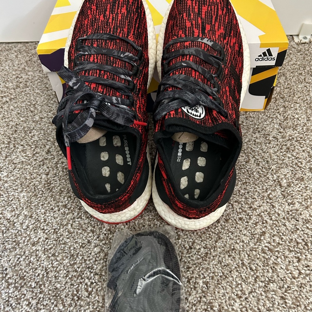 Adidas PureBOOST Red and Black Running Shoes